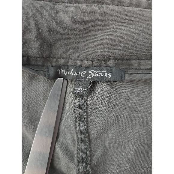 Michael Stars Drawstring Linen Wide Leg Pull On Grey Lounge Pants Size L Coastal - Picture 4 of 9